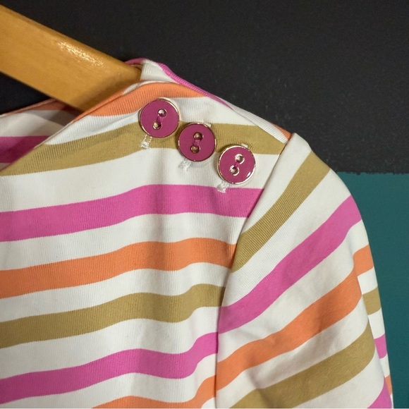 J. McLaughlin Pink and Blue Fitted 3/4 Sleeve Top - Picture 6 of 13